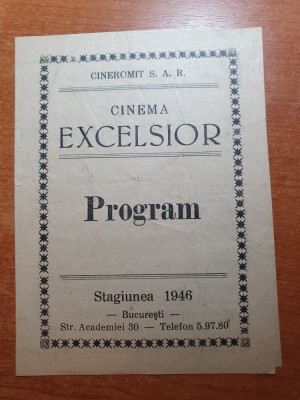 program cinema excelsior 1946- foto