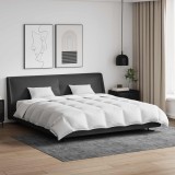 Set Pături cu Pernă vidaXL, 3 piese, Alb, 200x200 cm, Umplutură Pene Rață, Husă Bumbac 100%