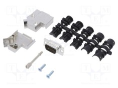 Conector D-Sub 9 PIN 45&deg; lipire pe cablu gold flash AMPHENOL