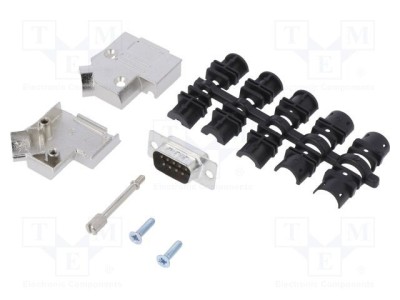 Conector D-Sub 9 PIN 45&amp;deg; lipire pe cablu gold flash AMPHENOL foto