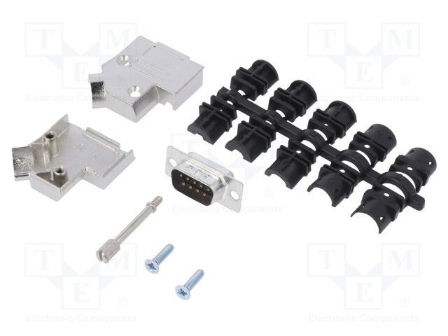 Conector D-Sub 9 PIN 45&deg; lipire pe cablu gold flash AMPHENOL