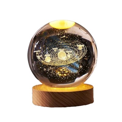 Glob de masa decorativ, de tip sistem solar, lumina de veghe, 6 cm, led foto