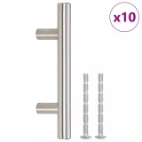 Cumpara ieftin Manere de dulap, 10 buc., argintiu, 64 mm, otel inoxidabil