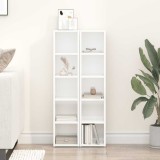 vidaXL Dulapuri CD-uri, 2 buc. alb extralucios, 21 x 16 x 93,5 cm, PAL 802702