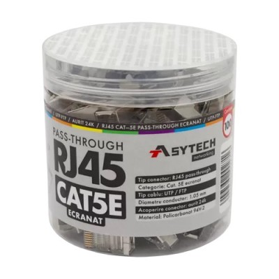Mufa RJ-45 FTP Cat.5e EZ Passthrough, ecranata (100 buc) RJ45M-CAT5-EZ-JAR foto