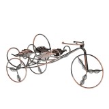 Suport decorativ metalic pentru sticle, model tricicleta vintage