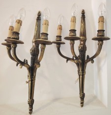 Superbă pereche de aplice dimensiuni mari din bronz masiv in stilul francez Empire