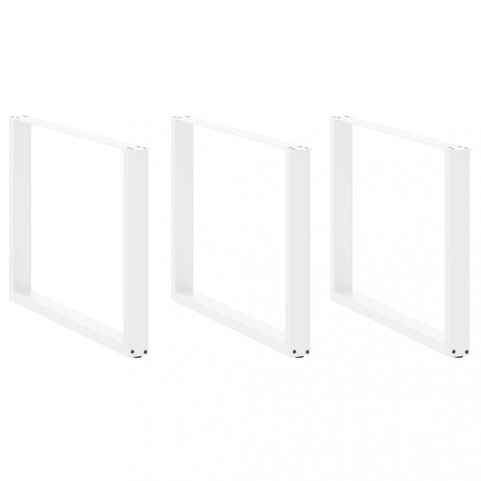 vidaXL Picioare de masă &icirc;n formă de U, 3 buc., alb, 100 x (72-73) cm, oțel