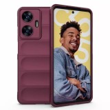 Husa antisoc pentru huawei pura 70, margini striate, magic shield, protectie completa, bordeaux
