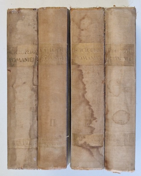 Enciclopedia Romaniei, D. Gusti, Volumele I - IV, Bucuresti, 1938 -1943 *PREZINTA PETE SI HALOURI DE APA