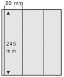 5 folii transparente, Variant, cu 3 buzunare verticale de 245 x 60 mm