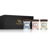 Woodwick Evening Onyx &amp; Solar Ylang &amp; Coastal Sunset set cadou cu fitil din lemn (gift box) 1 buc
