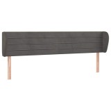 Cumpara ieftin Tablie de pat cu aripioare gri inchis 183x23x78/88 cm catifea