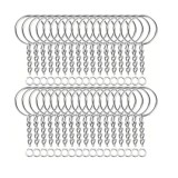 Set 50 inele cu lantisor pentru chei -D 25mm