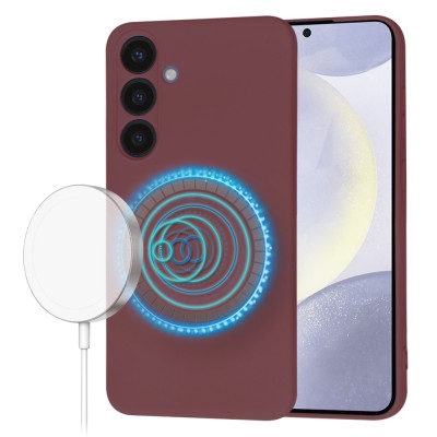 Husa silicon Samsung Galaxy S24 Plus Techsuit SoftFlex MagSafe, bordo foto