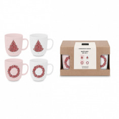 Set 4 cani - Christmas White Rose - Xmas