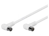 Cablu Coaxial 75&Omega; 2,5m Alb Dublu Ecranat, Goobay