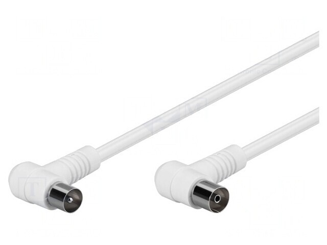 Cablu Coaxial 75&Omega; 2,5m Alb Dublu Ecranat