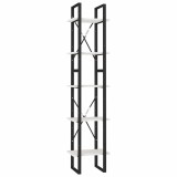 Cumpara ieftin Biblioteca cu 5 rafturi, alb, 40x30x175 cm, lemn masiv de pin