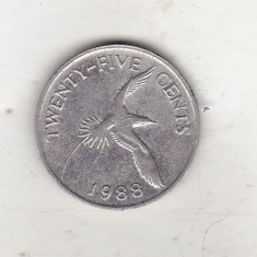 bnk mnd Bermuda 25 cents 1988 , fauna