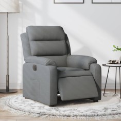 vidaXL Fotoliu rabatabil electric, gri &icirc;nchis, material textil 3204957