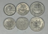 POLONIA Lot / 3buc - 5 + 10 + 20 GROSZY 1971