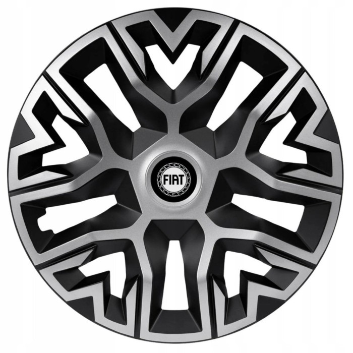 Set 4 Capace Roti 15 &quot; Best Gri-Negru, Compatibile Cu Fiat