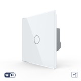 Cumpara ieftin Intrerupator simplu Wi‑Fi cu touch Livolo, cap-scara/cap-cruce, alb