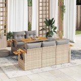 VidaXL Set canapele grădină cu perne 6 piese bej poliratan/lemn acacia 3327552