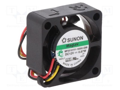 Ventilator DC axial 12VDC 25x25x10mm 6,42m3/h 26dBA SUNON foto