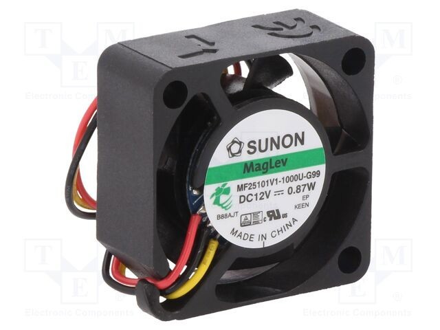 Ventilator DC axial 12VDC 25x25x10mm 6,42m3/h 26dBA SUNON