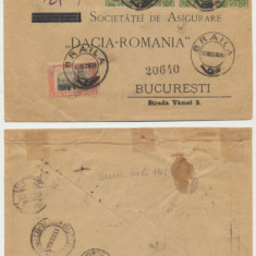 Romania 1906 plic rarisim circulat cu 4 erori de culoare 25b verde 40 ani Domnie