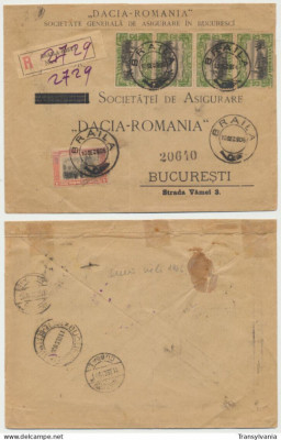 Romania 1906 plic rarisim circulat cu 4 erori de culoare 25b verde 40 ani Domnie foto