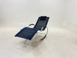 Cumpara ieftin Sezlong, balansoar gradina textilena albastra fier 155 x 65 x 85 cm