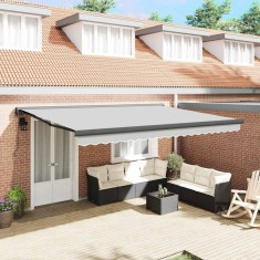 Copertină Antracit 5 x 3 m Metal 145704