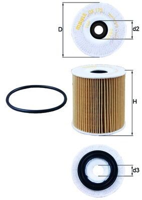 MAHLE OX 175D Filtru ulei foto