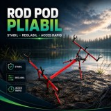 Rod Pod Pliabil pentru Lansete de Pescuit, Verde/Negru
