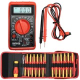 Yato YT-73080 + YT-28293 - Multimetru digital universal + Set surubelnite cu profil mixt 49 bucati izolatie 1000 V