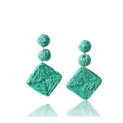 Cercei din rafie Romb foto