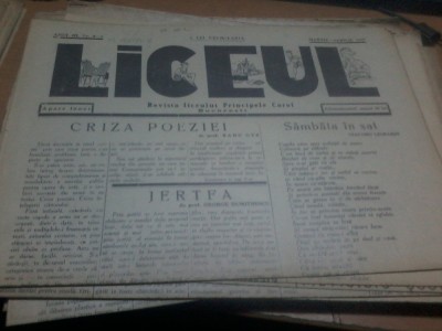 Liceul anul III nr. 4-5 mar-apr 1937 Criza poeziei de Radu Gyr foto