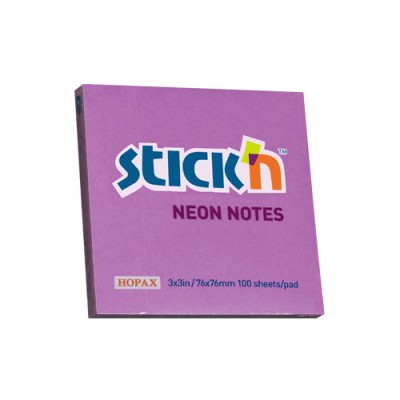 Notes Autoadeziv 76 X 76 Mm, 100 File, Stick&amp;quot;n - Mov Neon foto