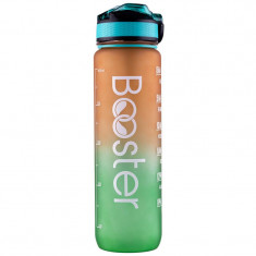 Sticla de apa Booster din Tritan, BPA Free, gradata pentru activitati sportive, capacitate 32oz / 1000ml, Portocaliu-Verde