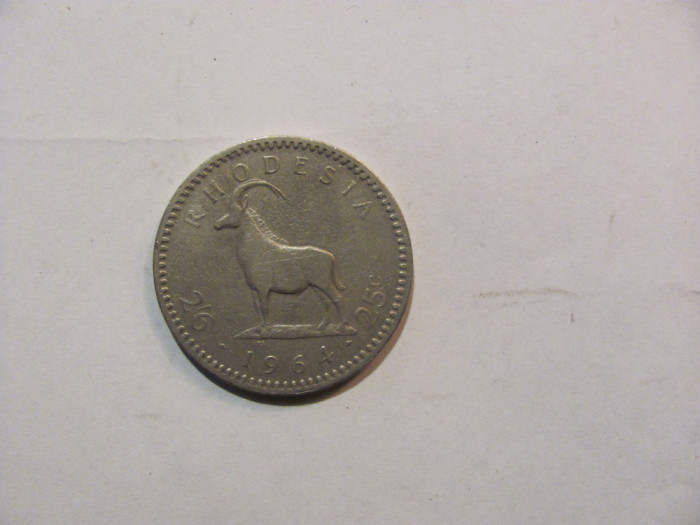 CY - 2 1/2 shillings / silingi (25 cents / centi) 1964 Rhodesia