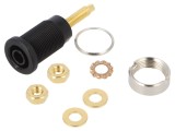 Soclu Banană Negru 4mm 32A 1kV Aurit Panou