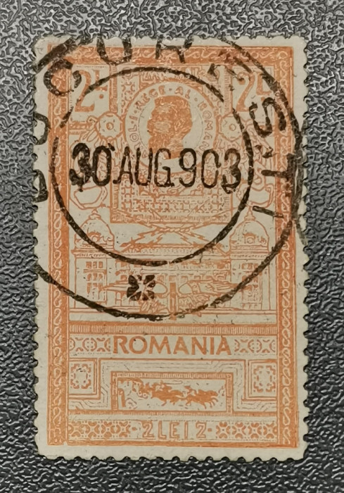 Rom&acirc;nia Lp 56 Efigii 1903 2 Lei stampila frumoasa