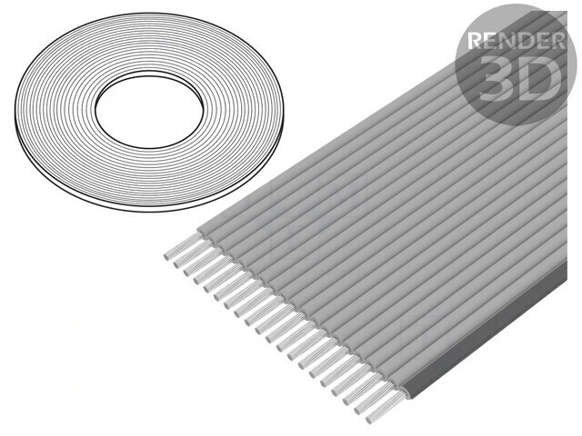 Cablu Bandă Gri Neecranat 0,635mm 20x30AWG 100FT