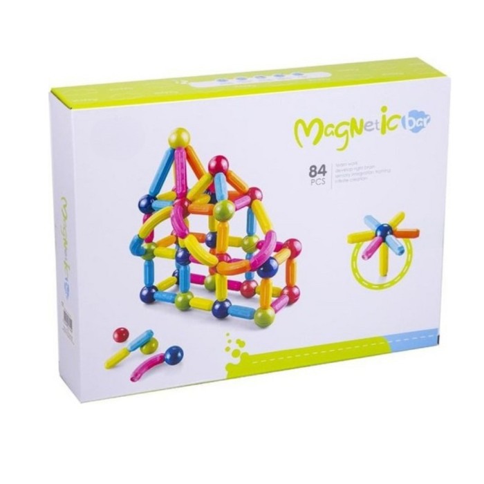 Set de constructie magnetic - Forme 3D (84 piese) PlayLearn Toys