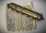 Mezuzah din argint 925 HaZorfim / Mezuza evreiesc pentru tocul usii cu pergament - Iudaica