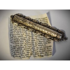 Mezuzah din argint 925 HaZorfim / Mezuza evreiesc pentru tocul usii cu pergament - Iudaica
