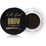 L.A. Girl Cosmetics Brow Pomade pomadă pentru spr&acirc;ncene culoare Soft Black 3 g
